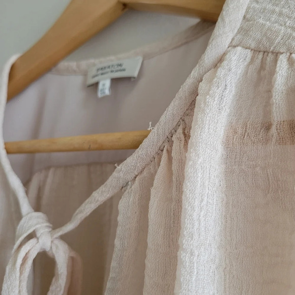 Babaton by Aritzia, Allan Semi Sheer Tie Front Blouse - Picture 11 of 13